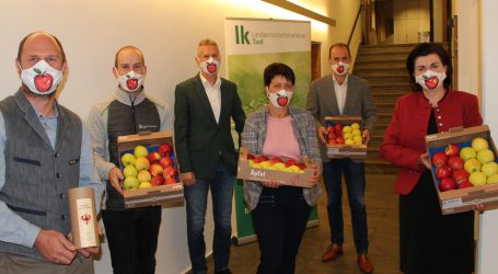 Saftige Tiroler Apfelernte liegt bereit