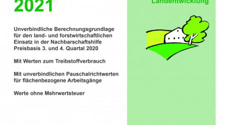 Update ÖKL- Richtwerte für Maschinenselbstkosten 2021
